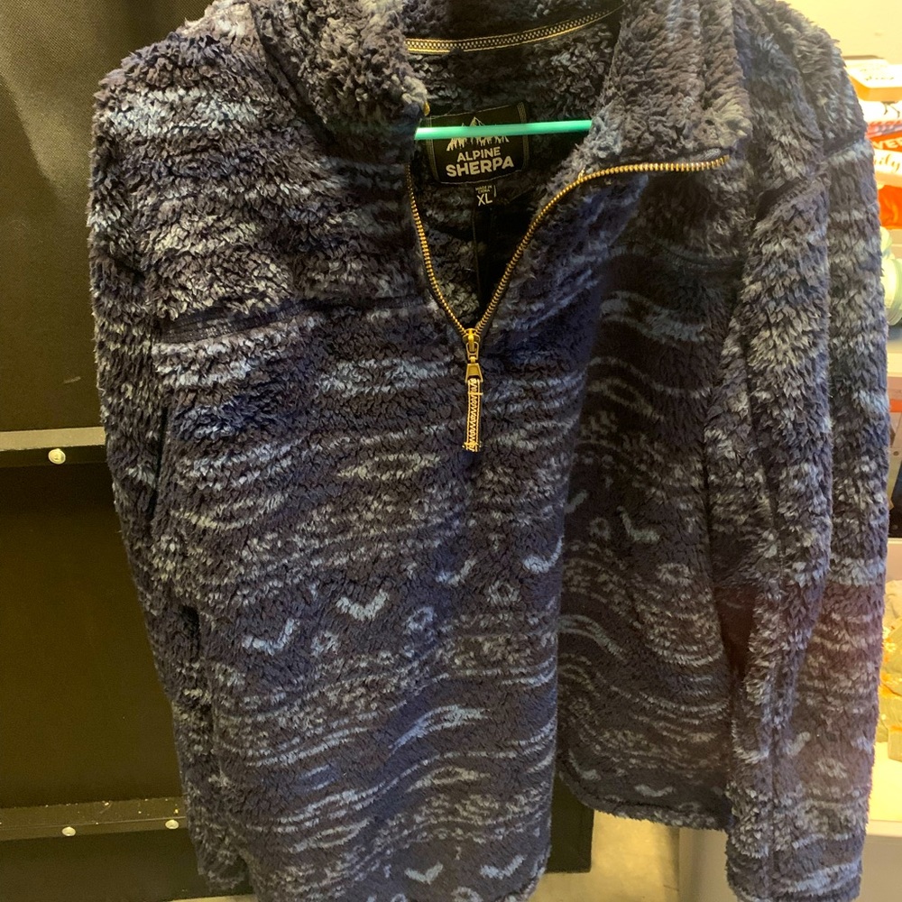 Blue Aztec Sherpa Jacket